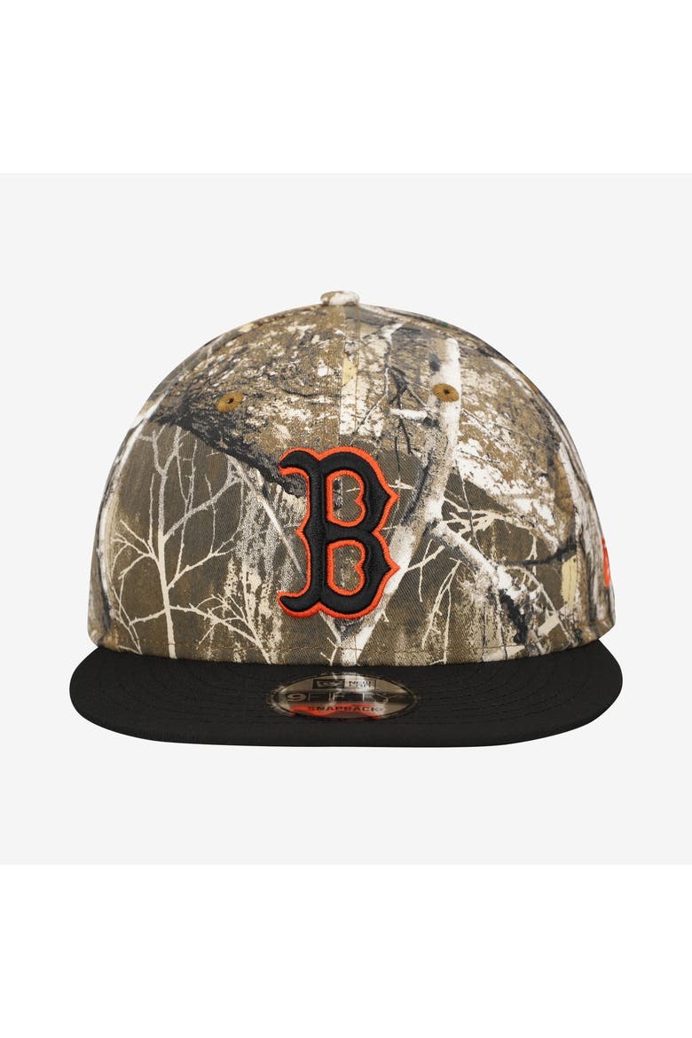 Men's New Era Camo Boston Red Sox Realtree Orange Pop 9FIFTY Snapback Hat, Alternate, color, Camo