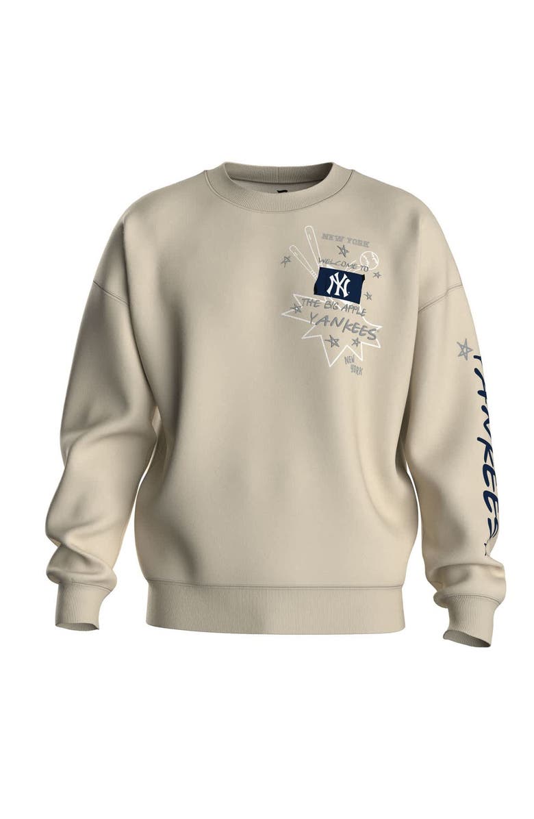 FANATICS Women's Fanatics Beige New York Yankees Graffiti Fleece Sweatshirt, Alternate, color, Beige