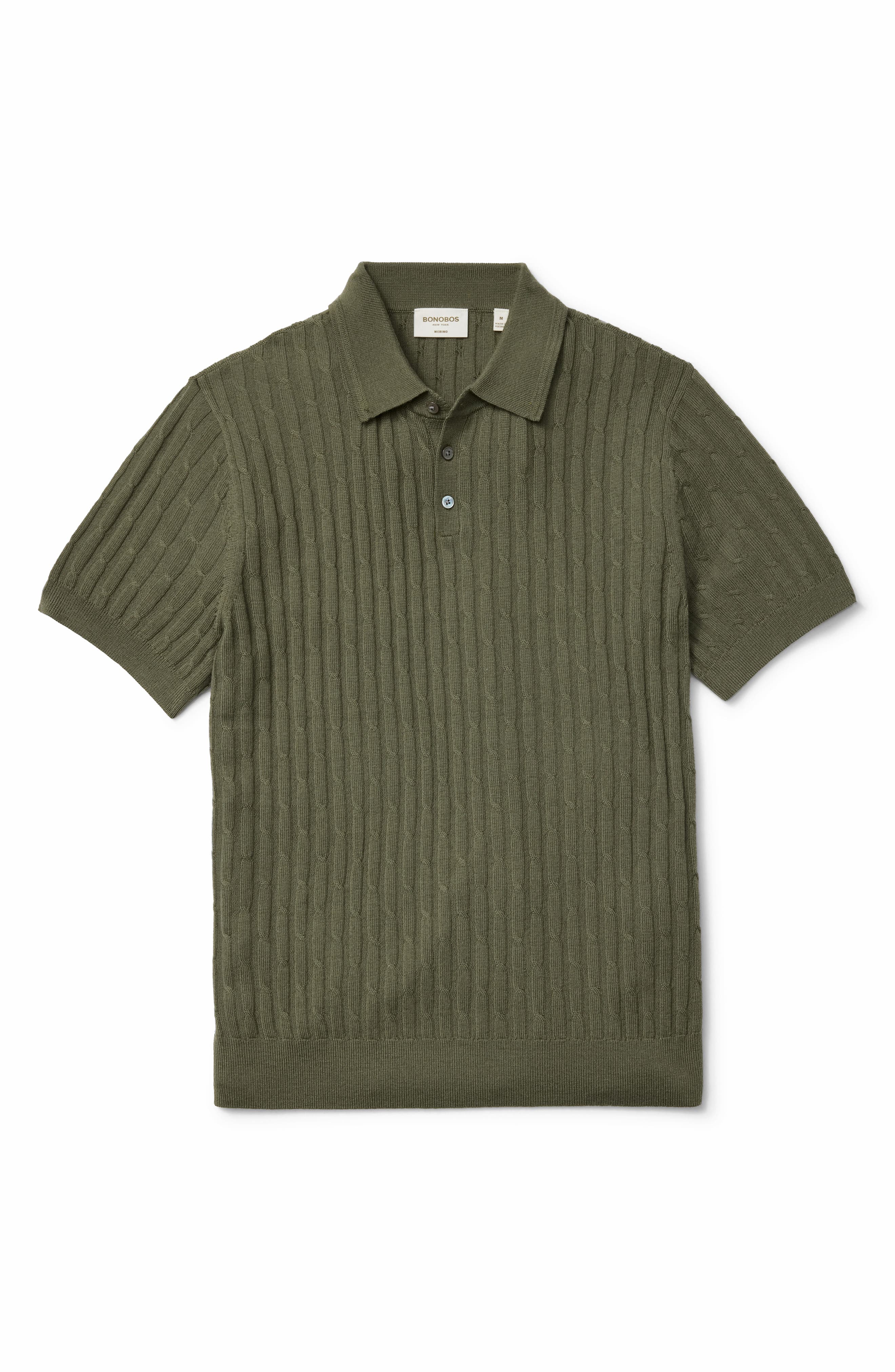 selected OLIVE GREEN MERINO CABLE TWIST