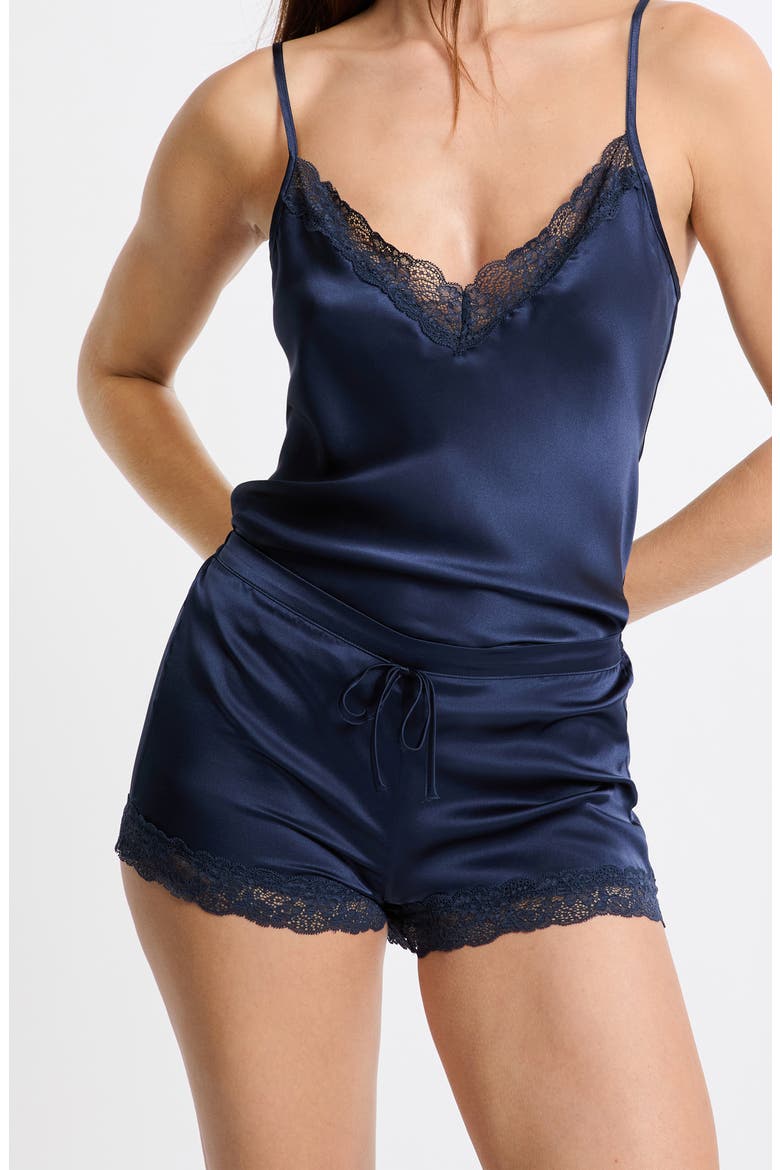 Milky Silk Pajama Shorts, Alternate, color, EARTHENWARE