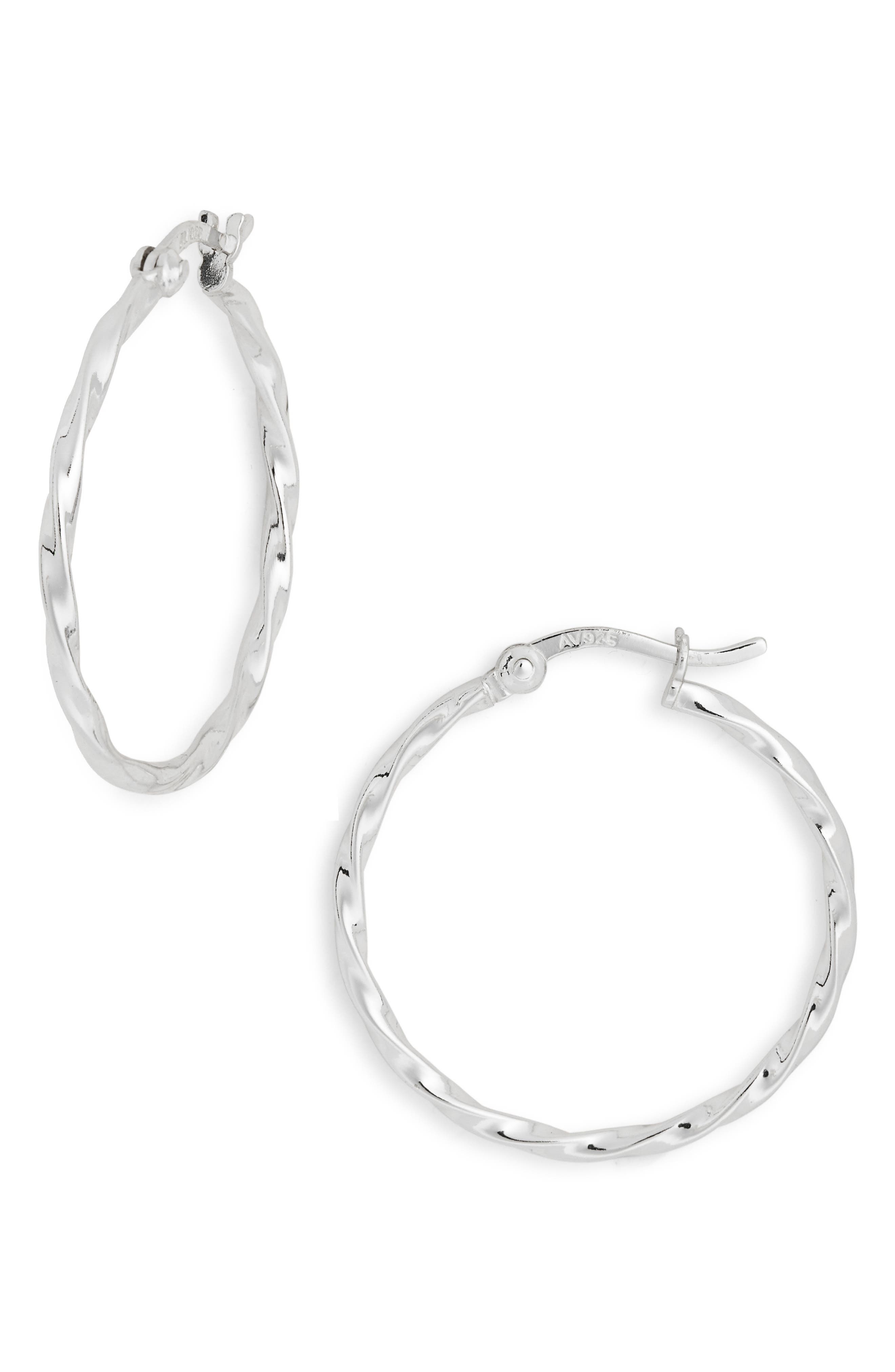 Argento Vivo Sterling Silver Twist Hoop Earrings