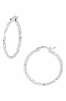 Argento Vivo Sterling Silver Twist Hoop Earrings