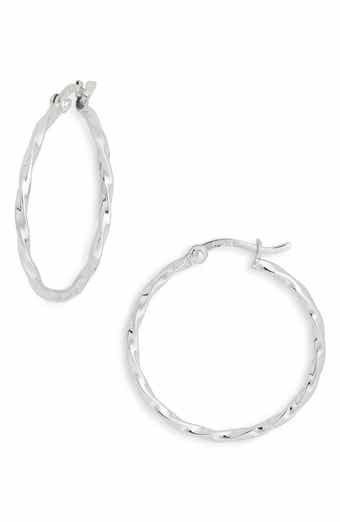 Argento Vivo Sterling Silver Twist Hoop Earrings