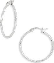 Argento Vivo Sterling Silver Twist Hoop Earrings