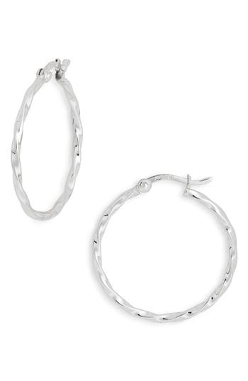 Argento Vivo Sterling Silver Twist Hoop Earrings In Silver