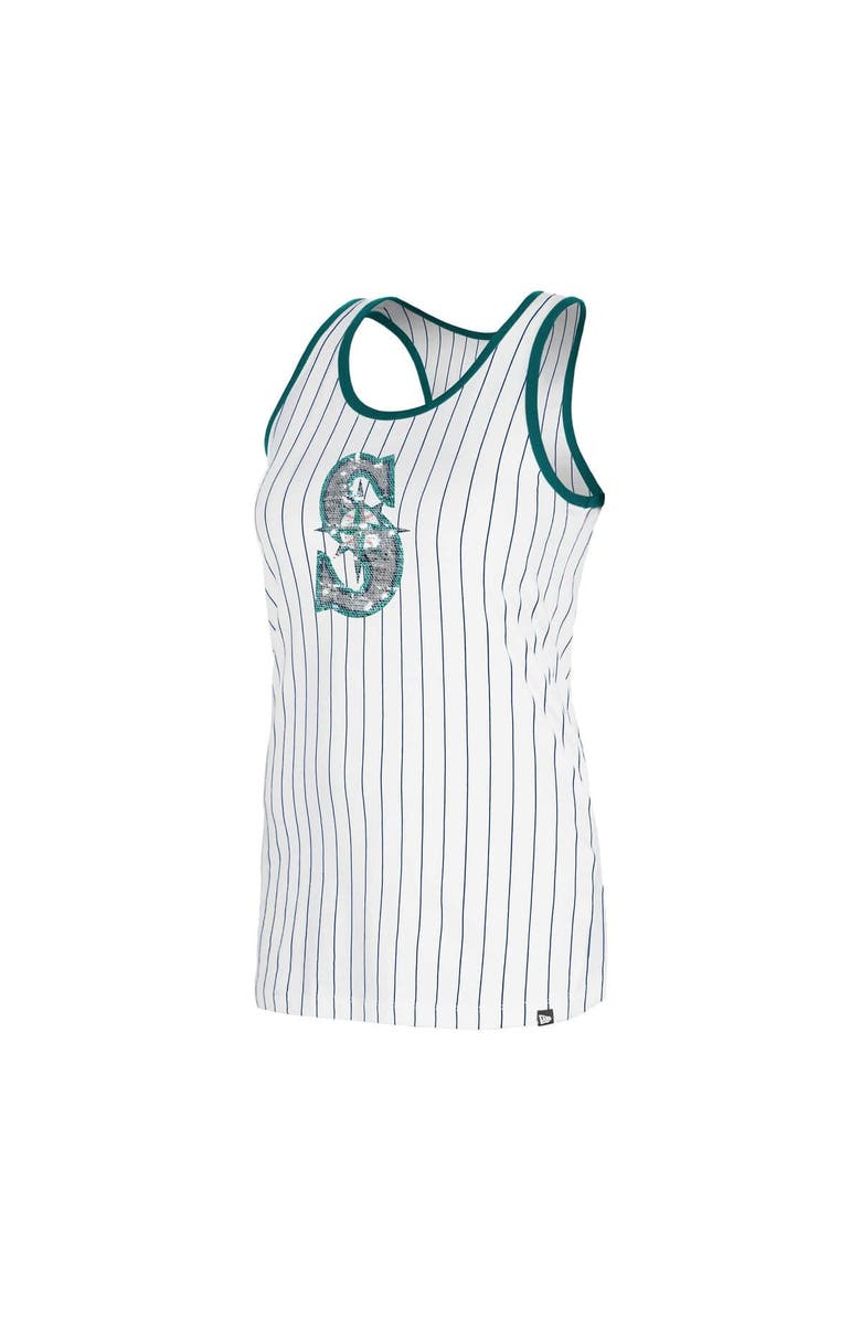 New Era Women's New Era White Seattle Mariners Gameday Pinstripe Tank Top, Alternate, color, 