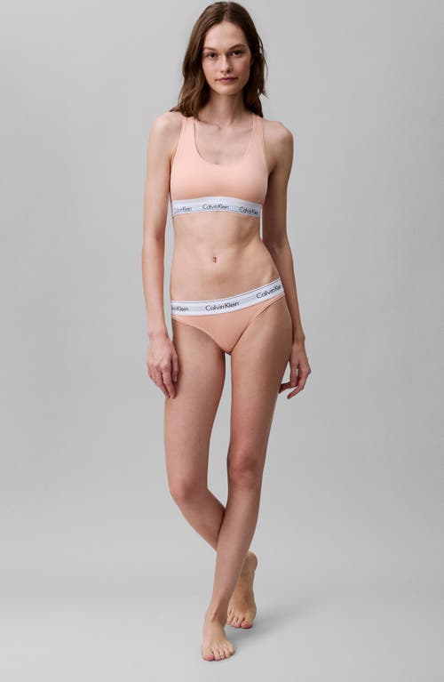 Calvin Klein Modern Cotton Collection Unlined Cotton Blend Bralette In Melon Frenzy