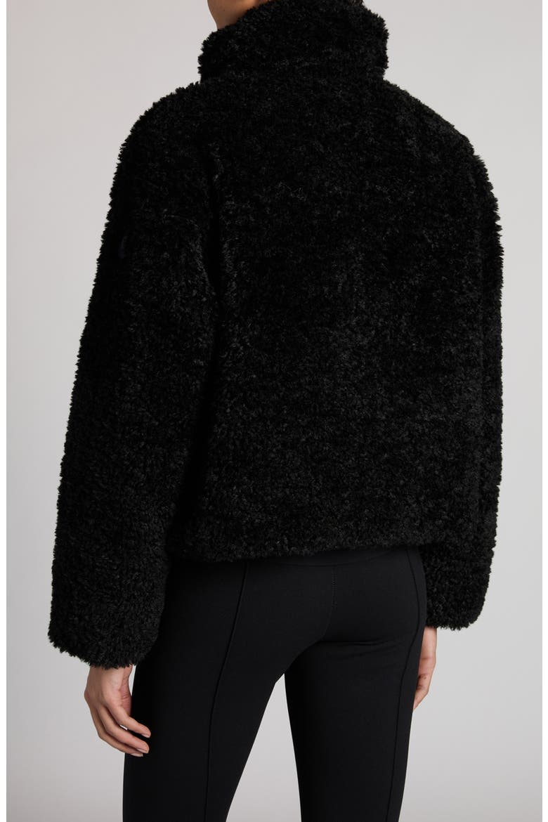 Bridoire Faux Shearling Bomber Jacket, Alternate, color, BLACK