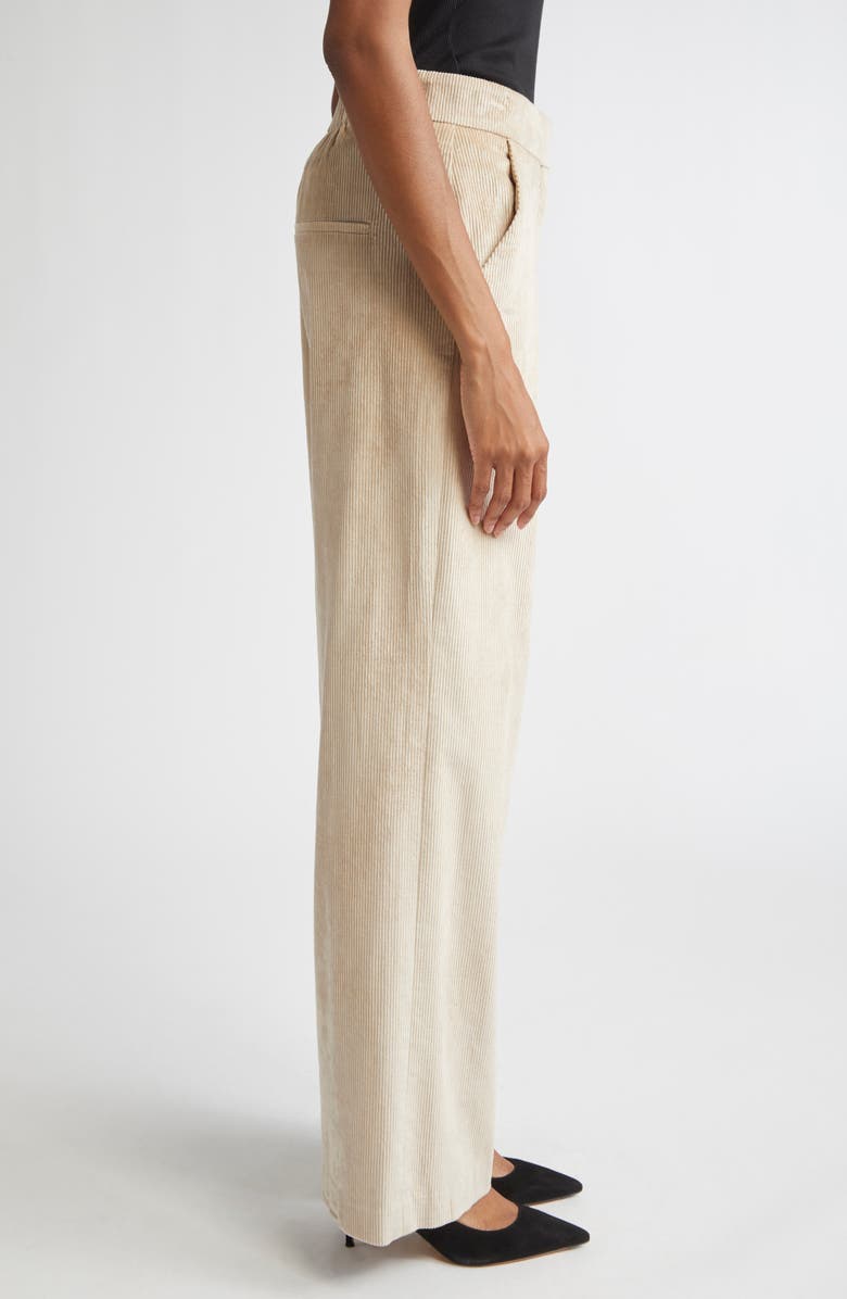 Veronica Beard Grigore Cotton Blend Corduroy Pants, Alternate, color, Heathered Sand
