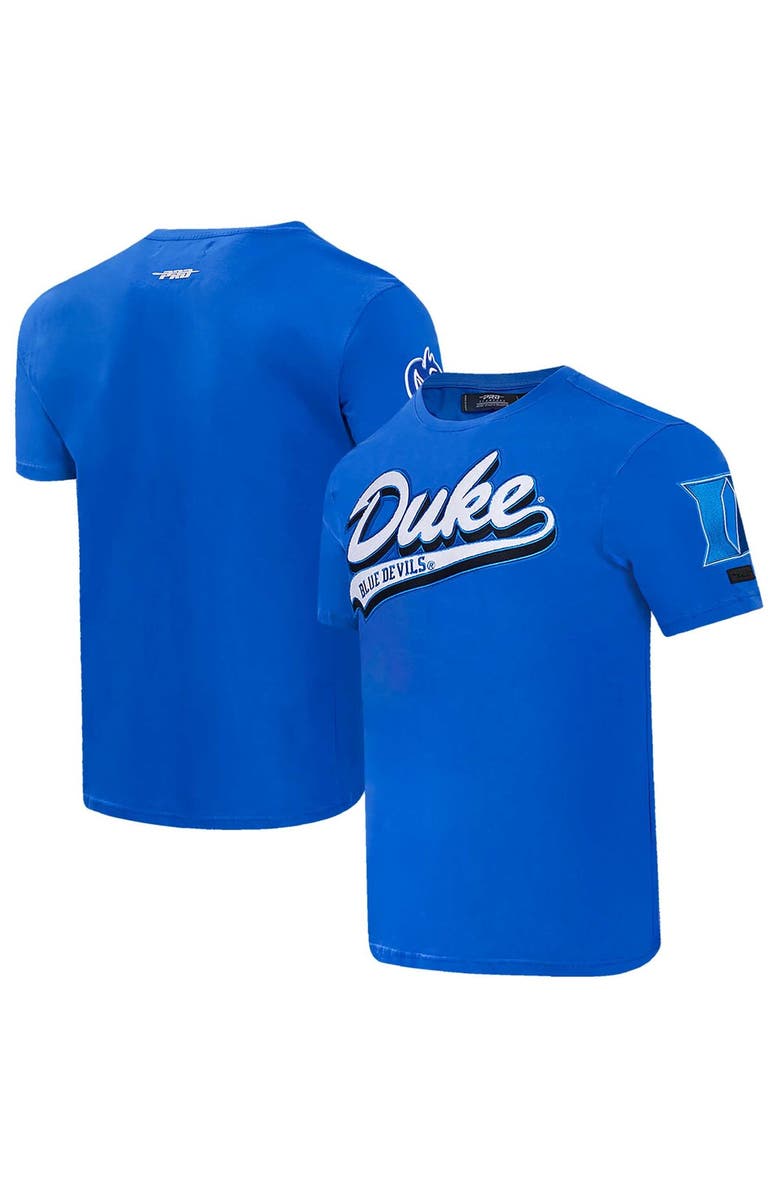 PRO STANDARD Men's Pro Standard Royal Duke Blue Devils Script Tail T-Shirt, Main, color, 