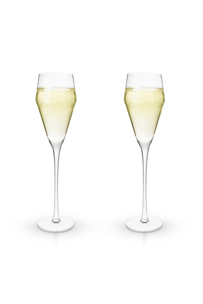 Raye Crystal Angled Prosecco Glasses Set of 2, Alternate, color, Clear