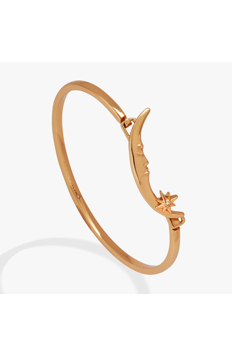 Alex and Ani Crescent Moon Tension Bangle Bracelet, Main, color, Gold