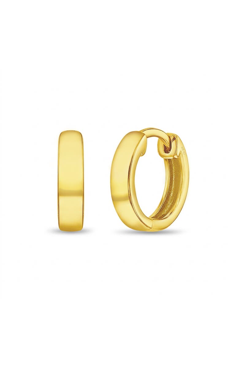 In Season Jewelry Classic Polished Plated Huggie Hoops, Main, color, Gold