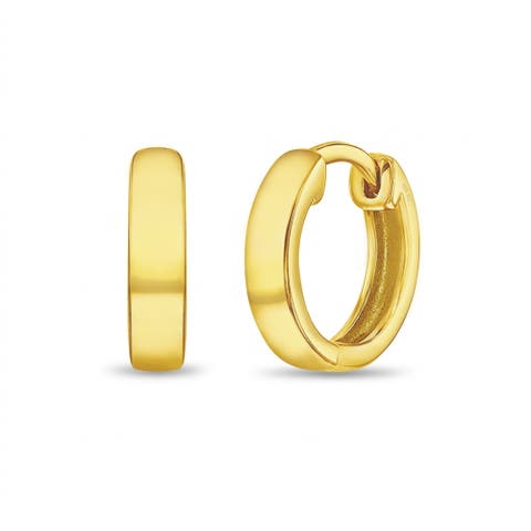 Classic Polished Plated Huggie Hoops