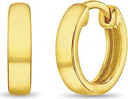 In Season Jewelry Classic Polished Plated Huggie Hoops