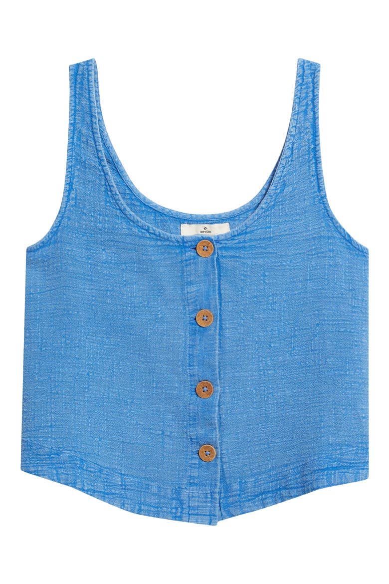 Classic Surf Cotton Crop Button-Up Tank, Alternate, color, BRIGHT BLUE