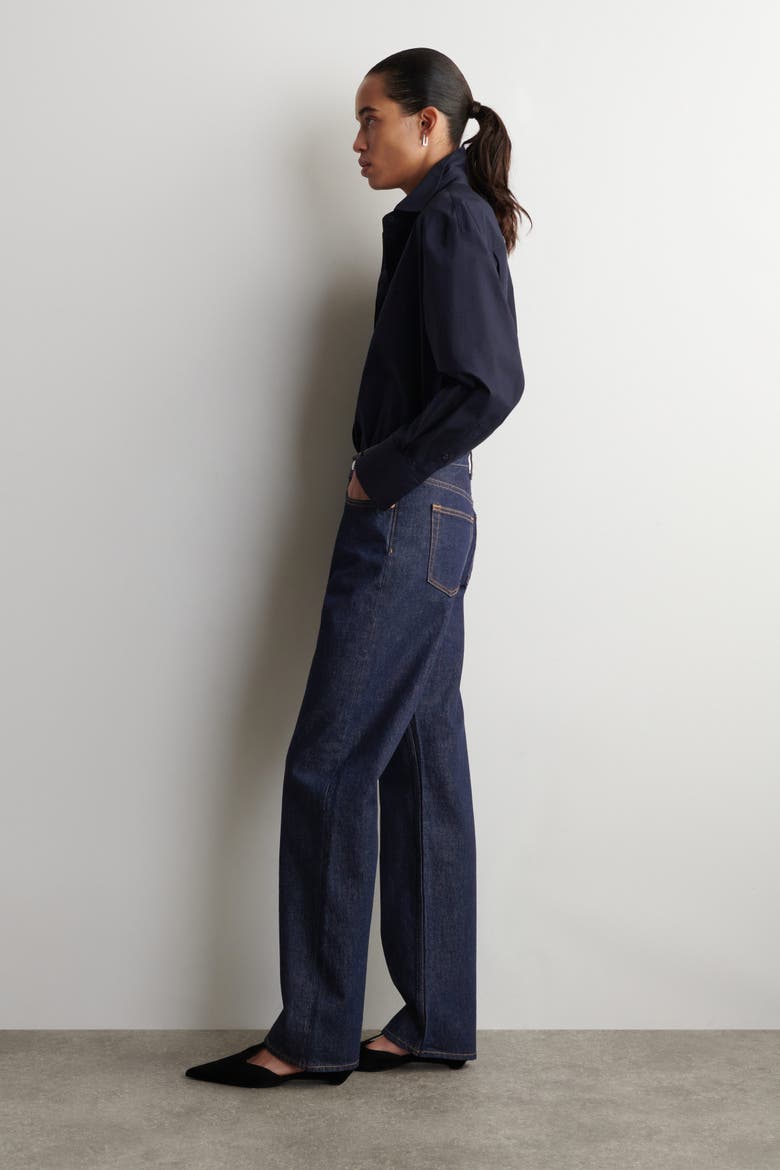 Chord Straight-Leg Jeans, Alternate, color, DARK INDIGO