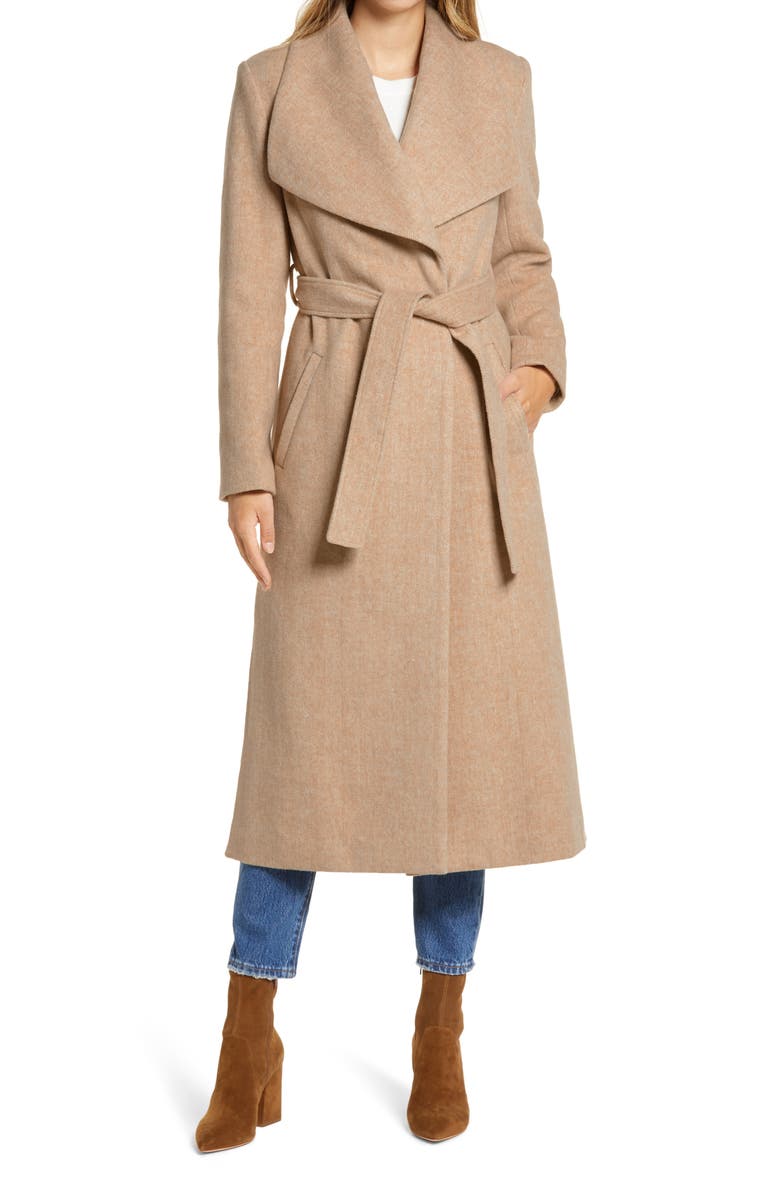 Rachel Parcell Herringbone Long Wrap Coat, Main, color, 