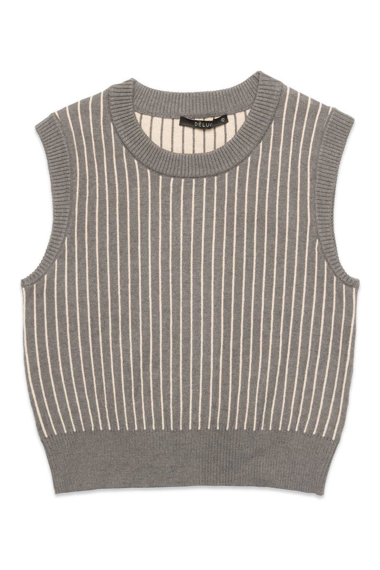 Bruce Stripe Sweater Vest, Alternate, color, GREY MELANGE WITH ECRU