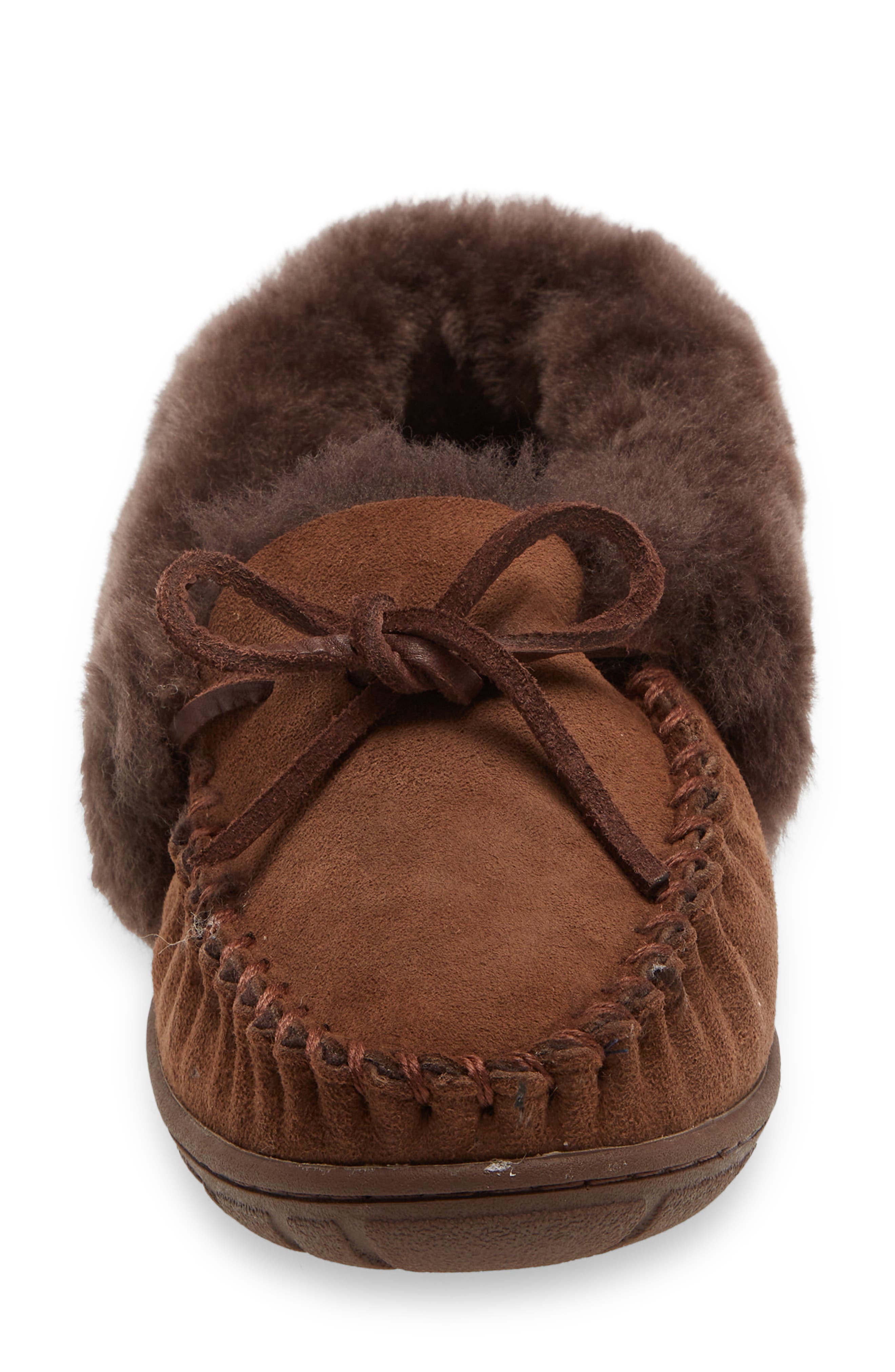 L.L.Bean Wicked Good Genuine Shearling Moccasin Slipper, Alternate, color, 