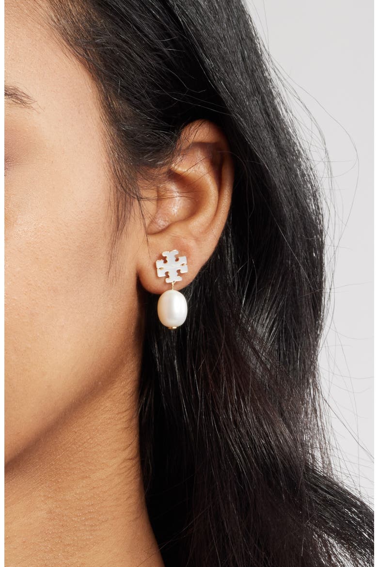 Moondance Mother of Pearl Drop Earrings, Alternate, color, TORY GOLD / MOTHER OF PEARL