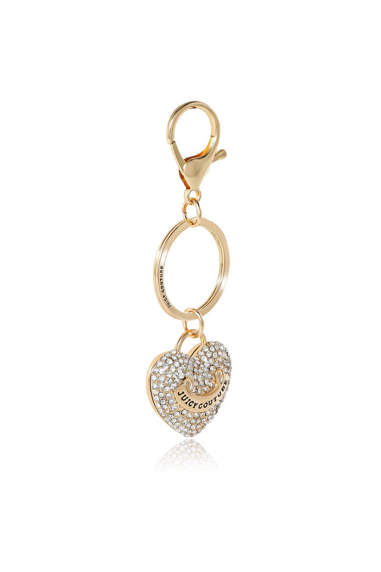 Pave Heart Keychain & Earrings Set, Alternate, color, gold, silver