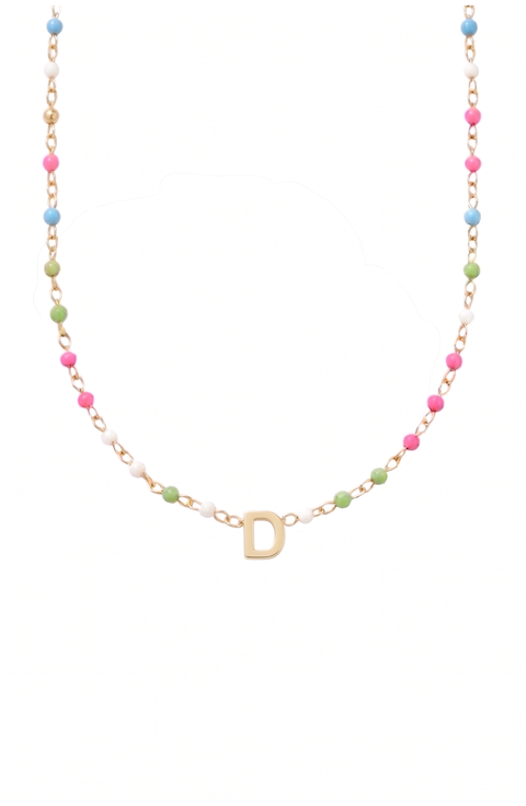 custom initial dainty colorful enamel 14k gold filled necklace