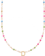 CUFFED BY NANO custom initial dainty colorful enamel 14k gold filled necklace