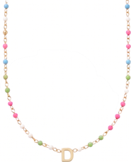 CUFFED BY NANO custom initial dainty colorful enamel 14k gold filled necklace