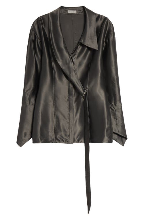 GRACE LING GRACE LING CLAW LOOP CRINKLED SATIN SHIRT 
