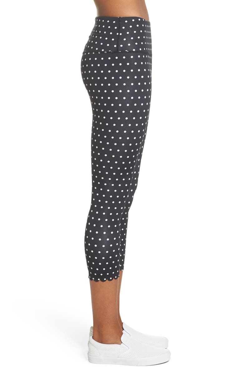 Kate Spade New York polka dot scallop leggings, Alternate, color,