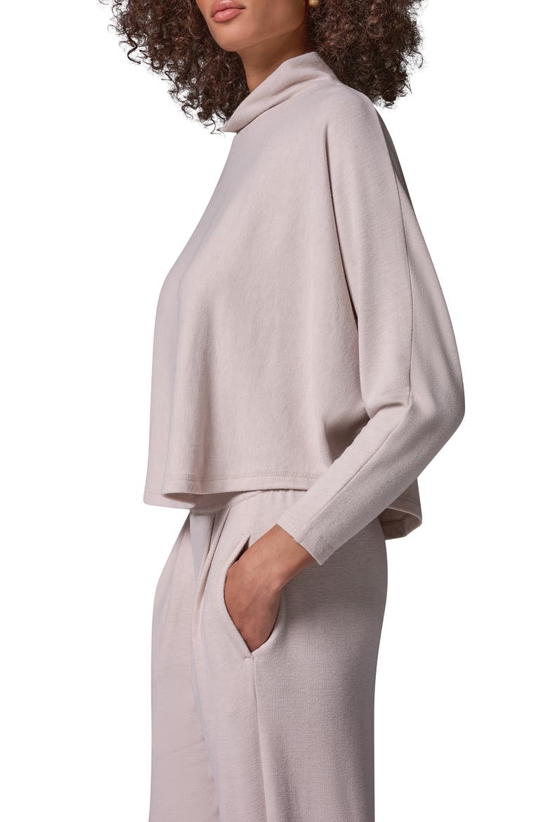 Brushed Jersey Dolman Funnel Neck Top, Alternate, color, OAT HEATHE