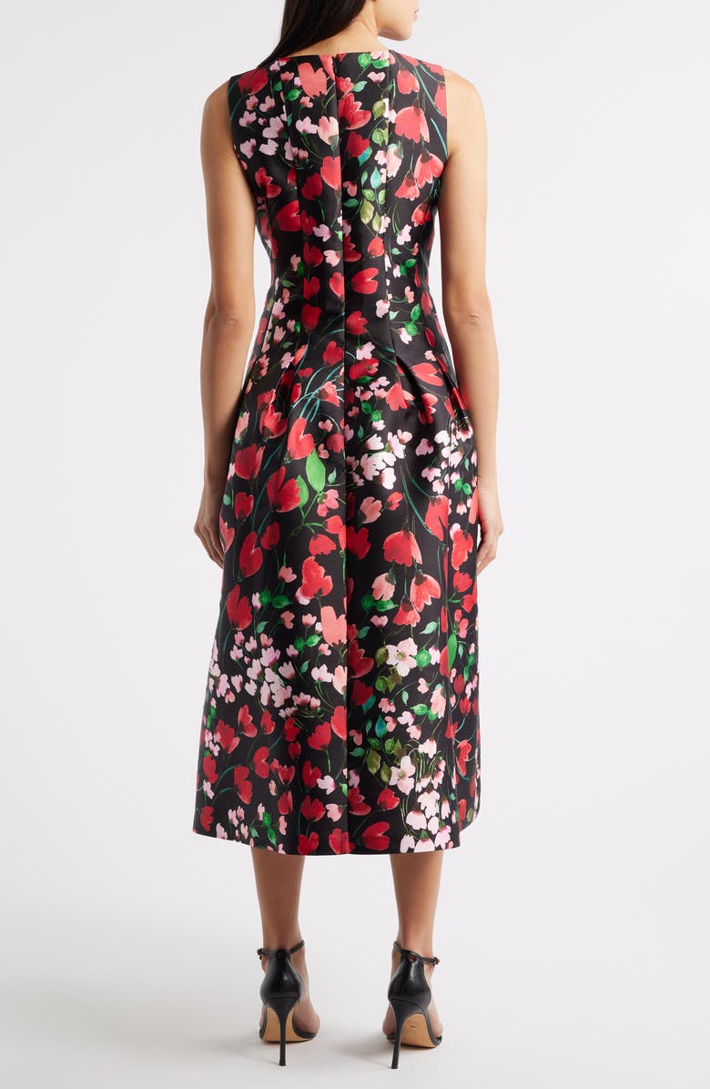 Julia Jordan Floral Midi Dress, Alternate, color, Black Multi