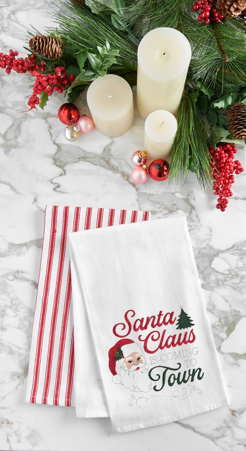 C & F Home C&f Home Santa Is Coming To Town Towel In White
