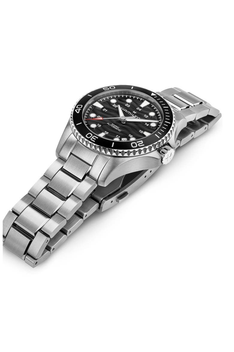 Khaki Navy Scuba Black Automatic Bracelet Watch, 40mm, Alternate, color, BLACK