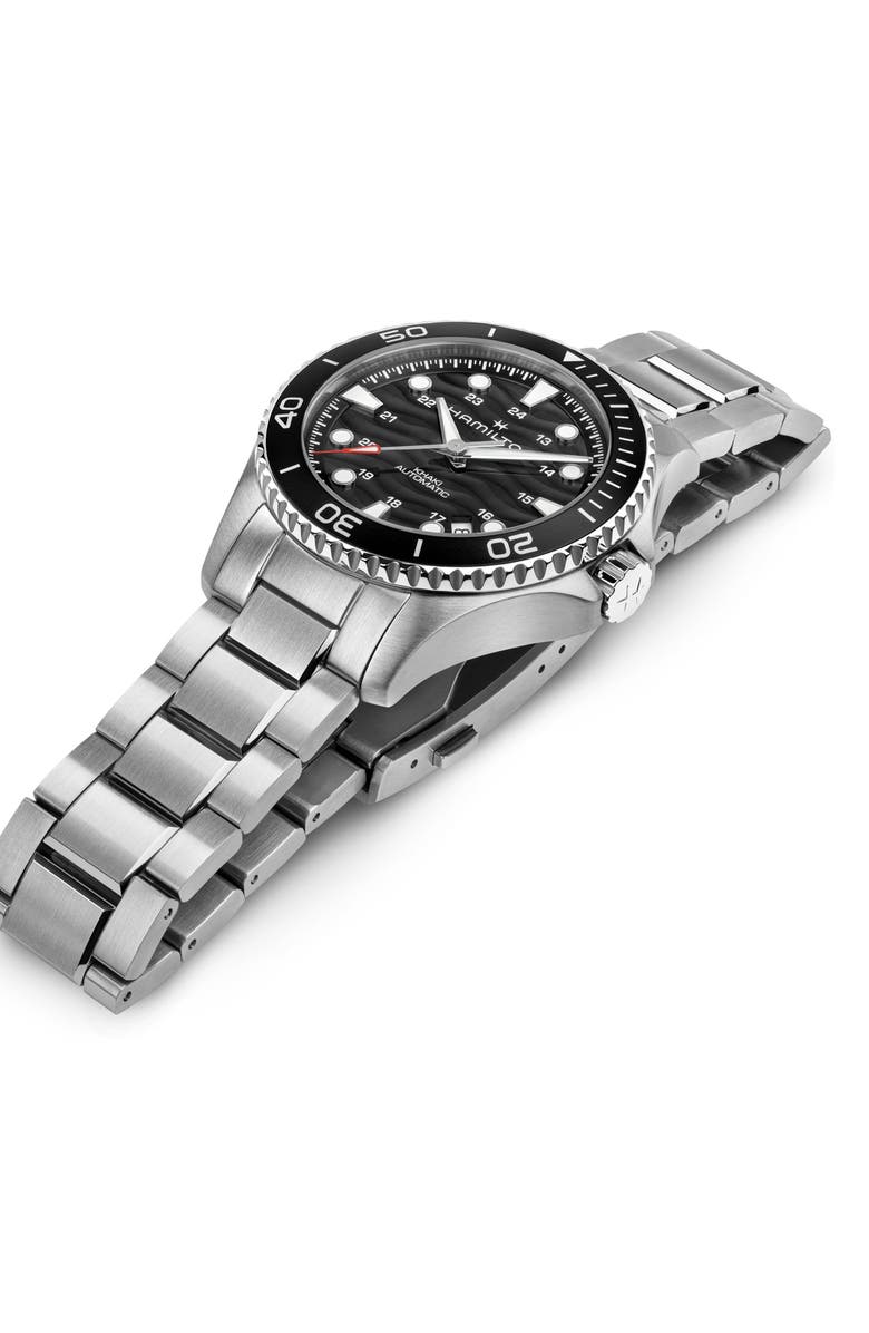 Hamilton Khaki Navy Scuba Black Automatic Bracelet Watch, 40mm, Alternate, color, Black