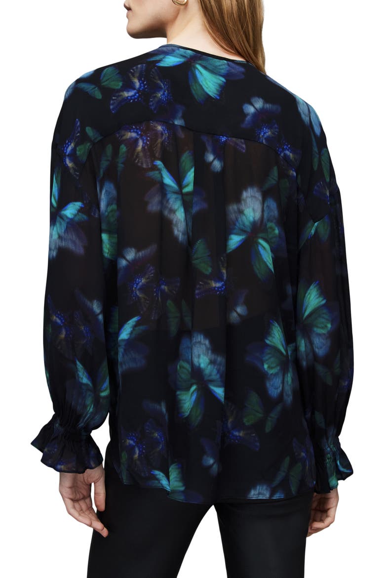 Penny Ceres Floral Print Blouse, Alternate, color, BLACK