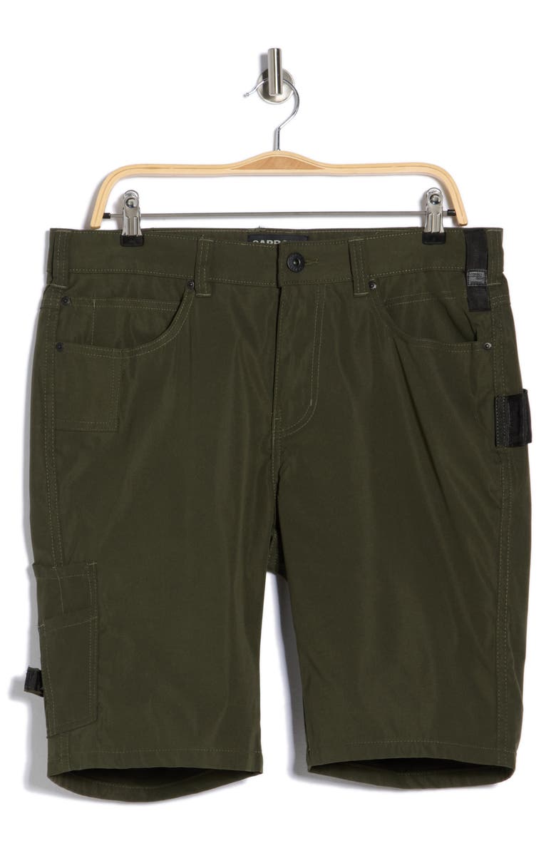 CARBON + CRAFT Water Resistant Technical Carpenter Shorts, Alternate, color, Olive