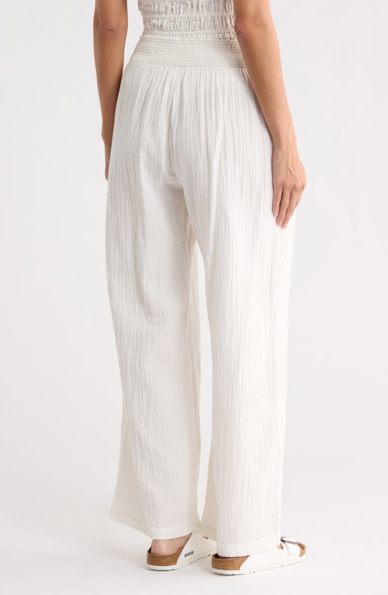 Abound Cotton Gauze Wide Leg Pants, Alternate, color, Ivory
