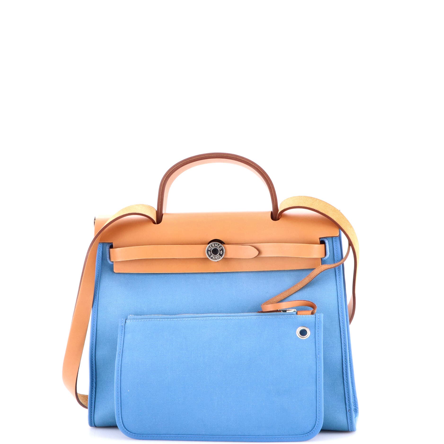 Pre-Owned Hermes Herbag Zip Leather and Toile 31, Alternate, color, 