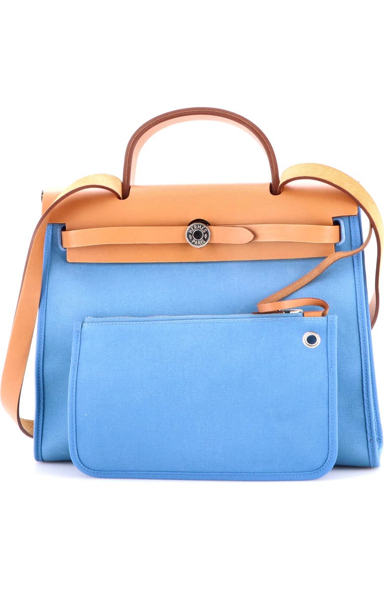 Pre-Owned Hermes Herbag Zip Leather and Toile 31, Alternate, color,