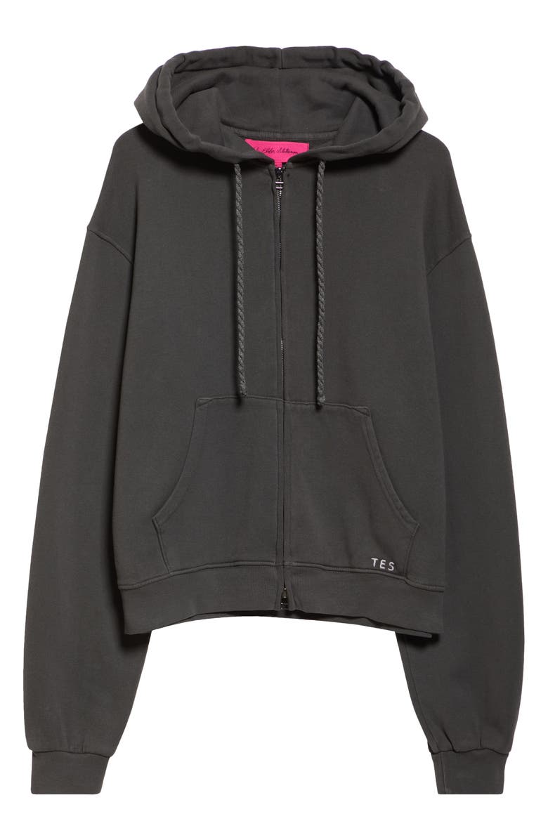 The Elder Statesman Daily Zip Hoodie, Alternate, color, Coal