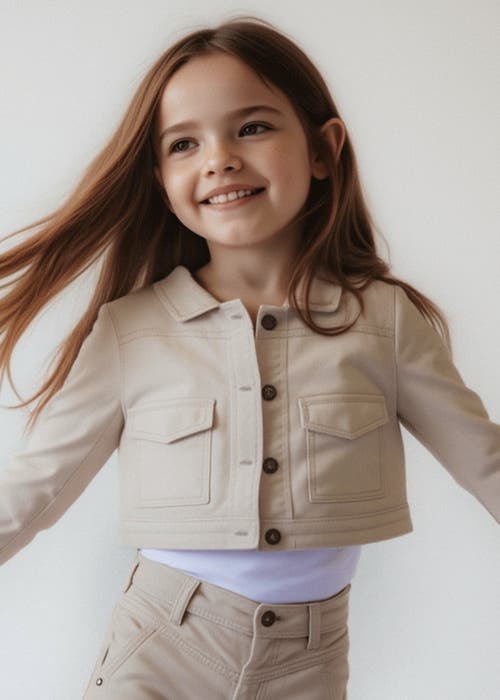 Mayoral Light Twill Jacket In Sand