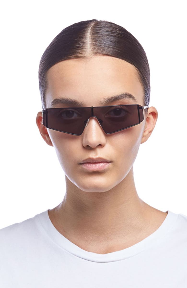 Le Specs Cyberfame 143mm Flat Top Shield Sunglasses, Alternate, color, 