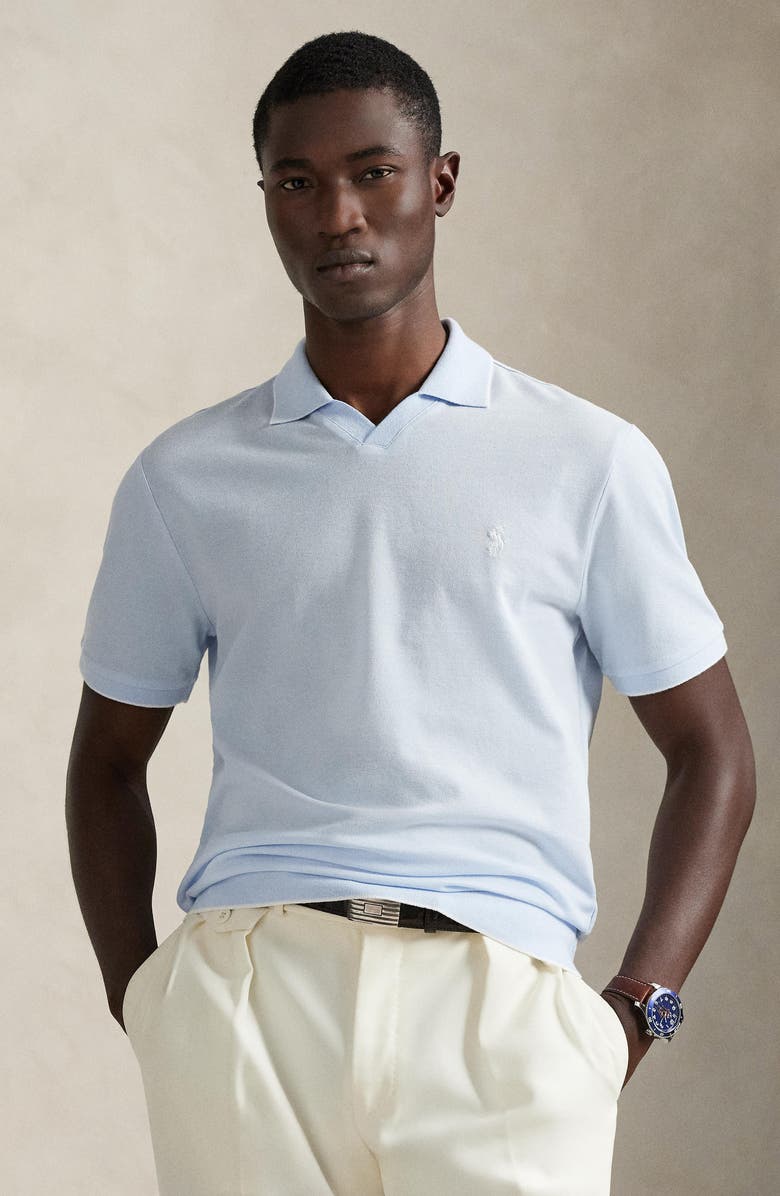 Polo Ralph Lauren Jacquard Mesh Polo Shirt, Alternate, color, Blue