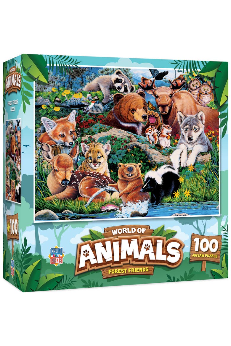 Forest Friends 100 Piece Jigsaw Puzzle, Main, color, Multicolor