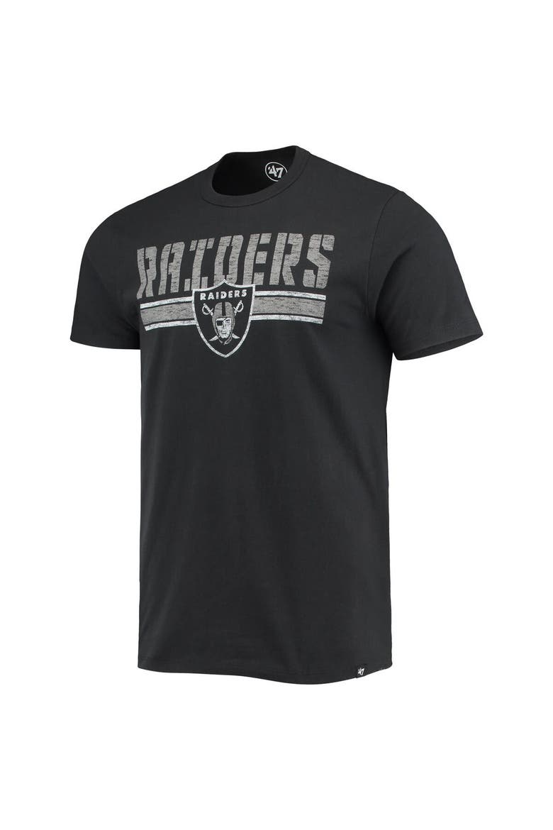Men's '47 Black Las Vegas Raiders Team Stripe T-Shirt, Alternate, color, Black