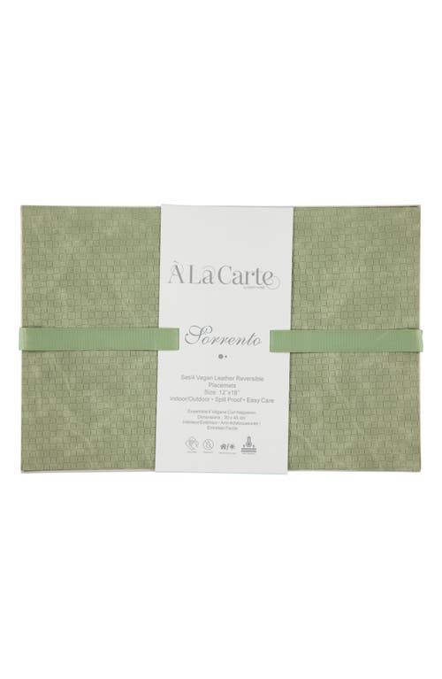 Dainty Home Faux Leather Reversible Set Of 4 Placemats In Reversible Zen