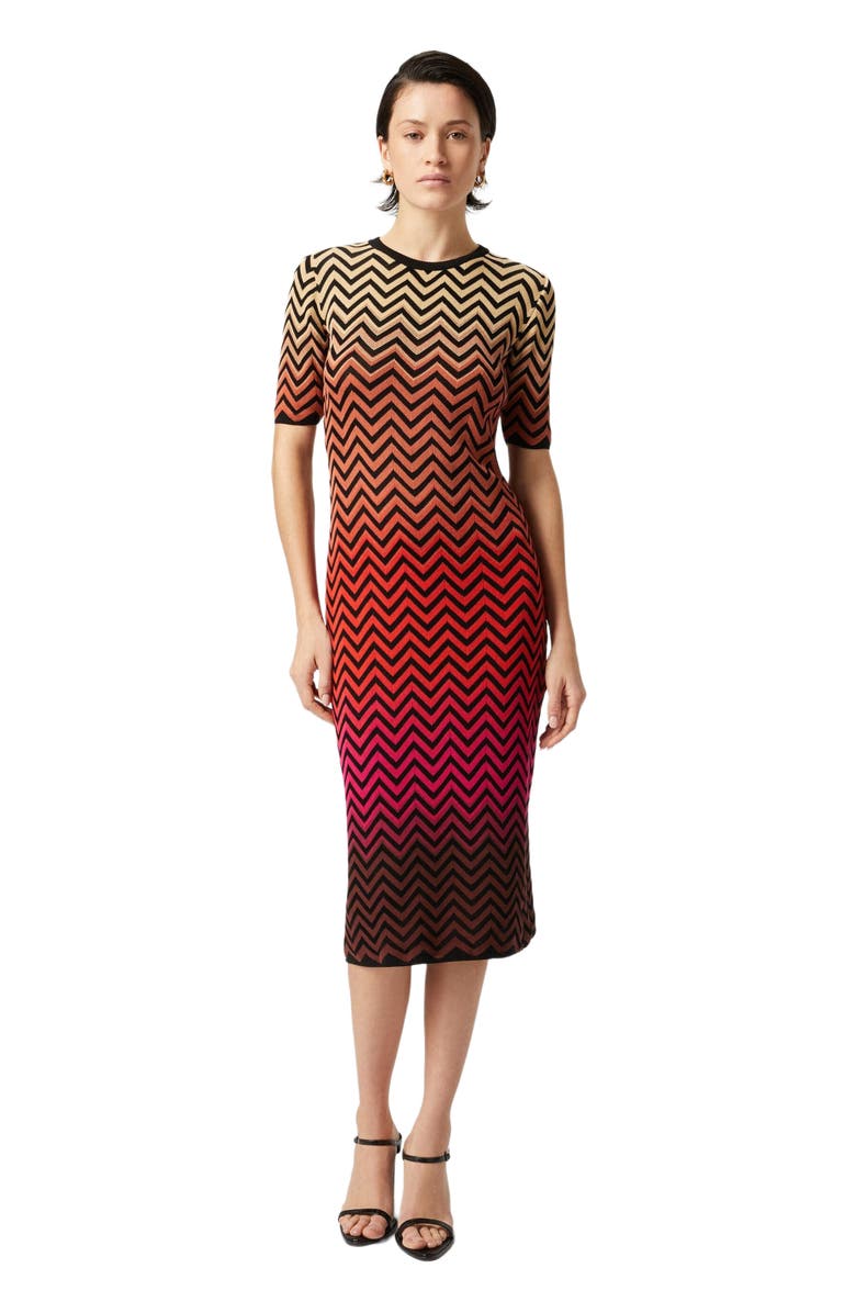 Missoni Dégradé Chevron Motif Midi Dress, Main, color, Multicoloured