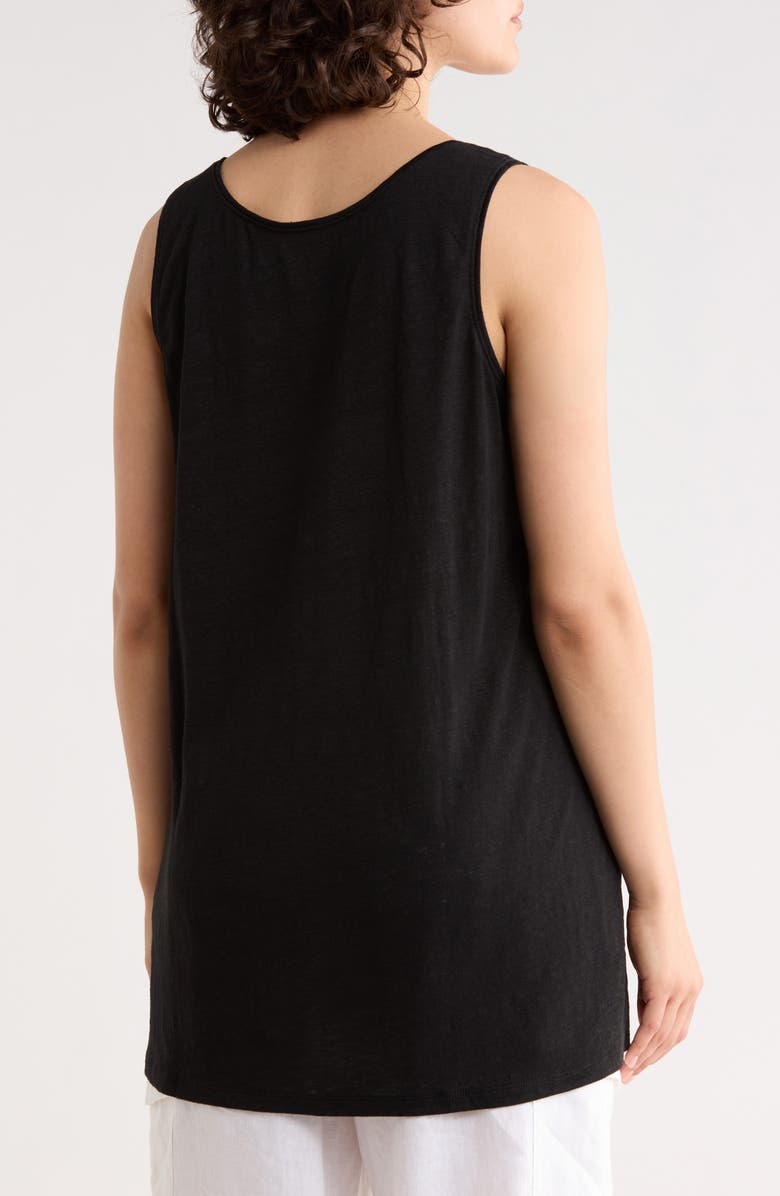 Eileen Fisher Organic Linen Tank, Alternate, color, Black